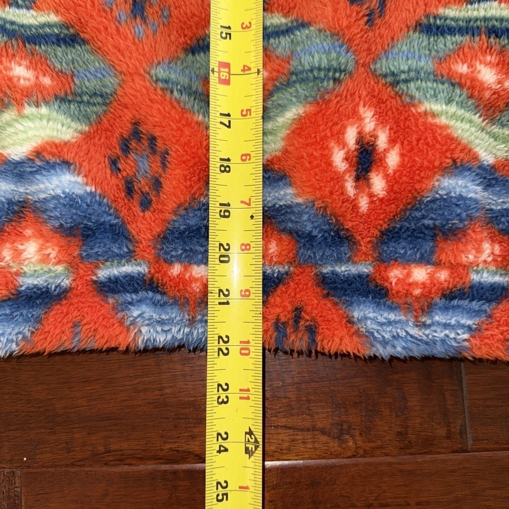 Rock &‎ Roll Denim Burnt Orange Teal Printed Sherpa Hoodie Aztec Size XXL - Picture 5 of 6
